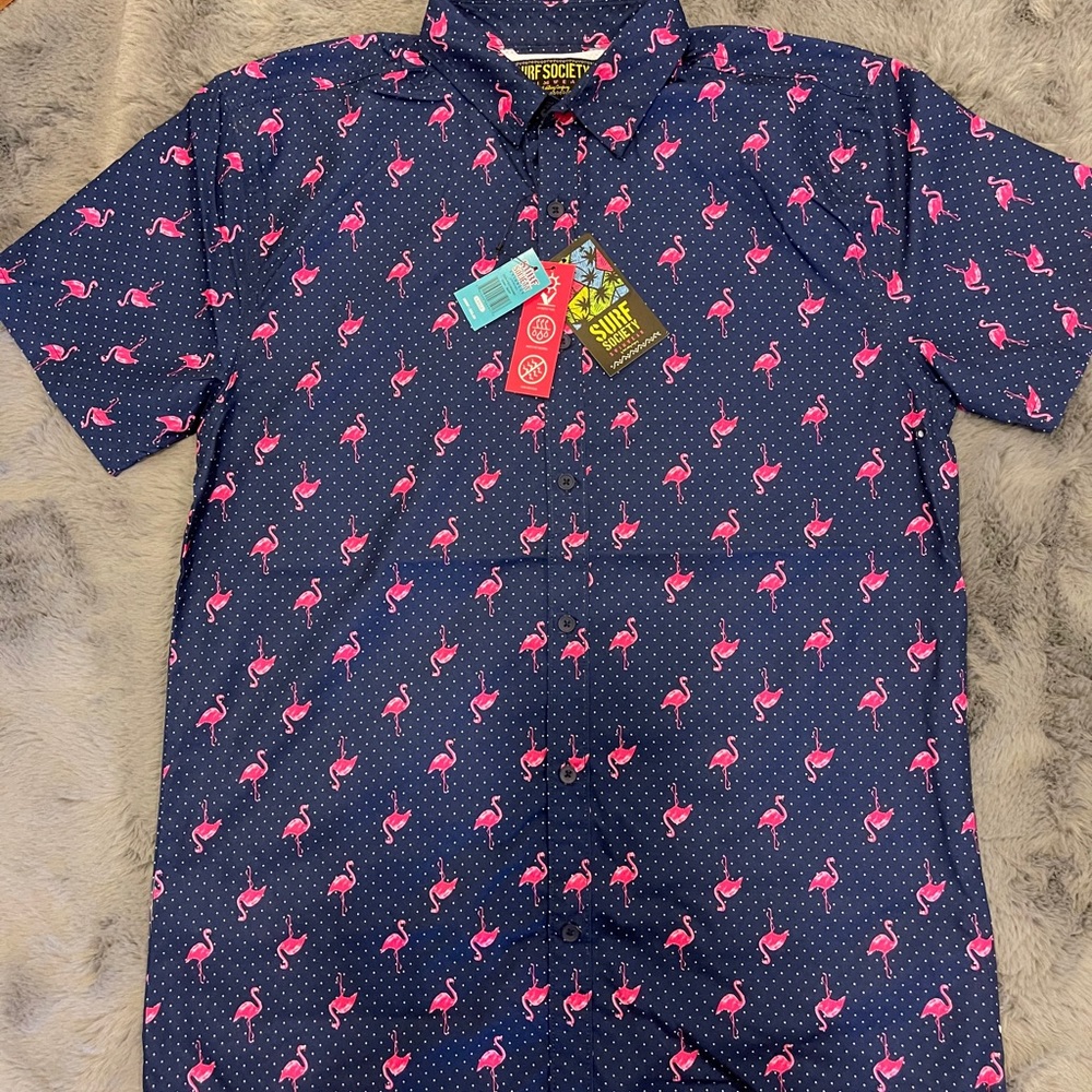 Flamingo Button Up
